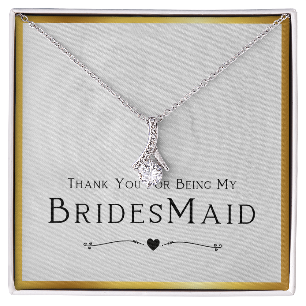Bridesmaid Gift For Wedding Day, Thank You For Being My Bridesmaid, Bridesmaid Gift From Bride, Bride Tribe Present - Alluring Beauty Necklace with Message Card by Best Gifts 305