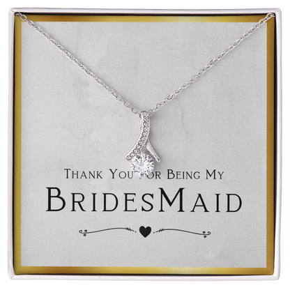 Bridesmaid Gift For Wedding Day, Thank You For Being My Bridesmaid, Bridesmaid Gift From Bride, Bride Tribe Present - Alluring Beauty Necklace with Message Card by Best Gifts 305