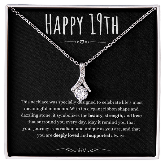 19th Birthday Gift Alluring Beauty Necklace For Woman Turning 19 Meaningful Jewelry Message Card Present by Best Gifts 305