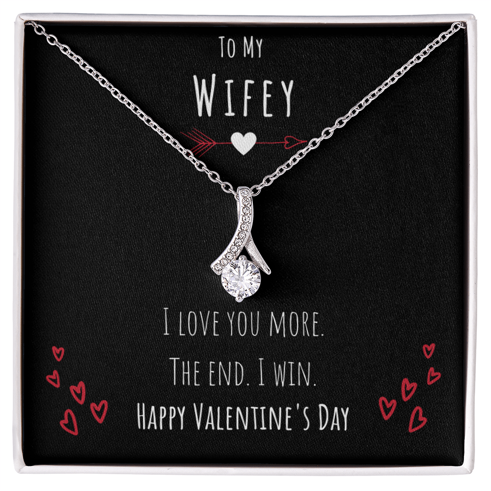 To My Wifey I Love You More Alluring Beauty Necklace Jewelry Message Card Valentines Day Gift For Her From Husband by Best Gifts 305