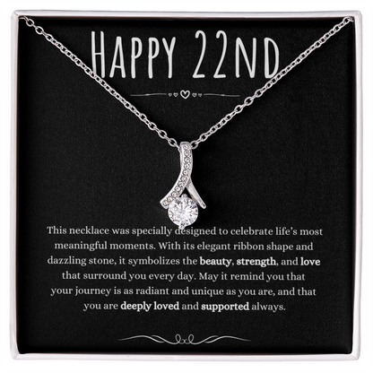 22nd Birthday Gift Alluring Beauty Necklace For Woman Turning 22 Meaningful Jewelry Message Card Present by Best Gifts 305