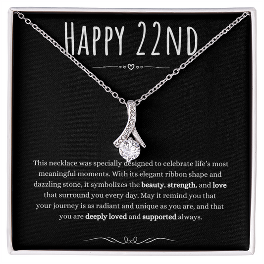 22nd Birthday Gift Alluring Beauty Necklace For Woman Turning 22 Meaningful Jewelry Message Card Present by Best Gifts 305