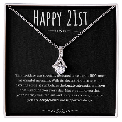 21st Birthday Gift Alluring Beauty Necklace For Woman Turning 21 Meaningful Jewelry Message Card Present by Best Gifts 305