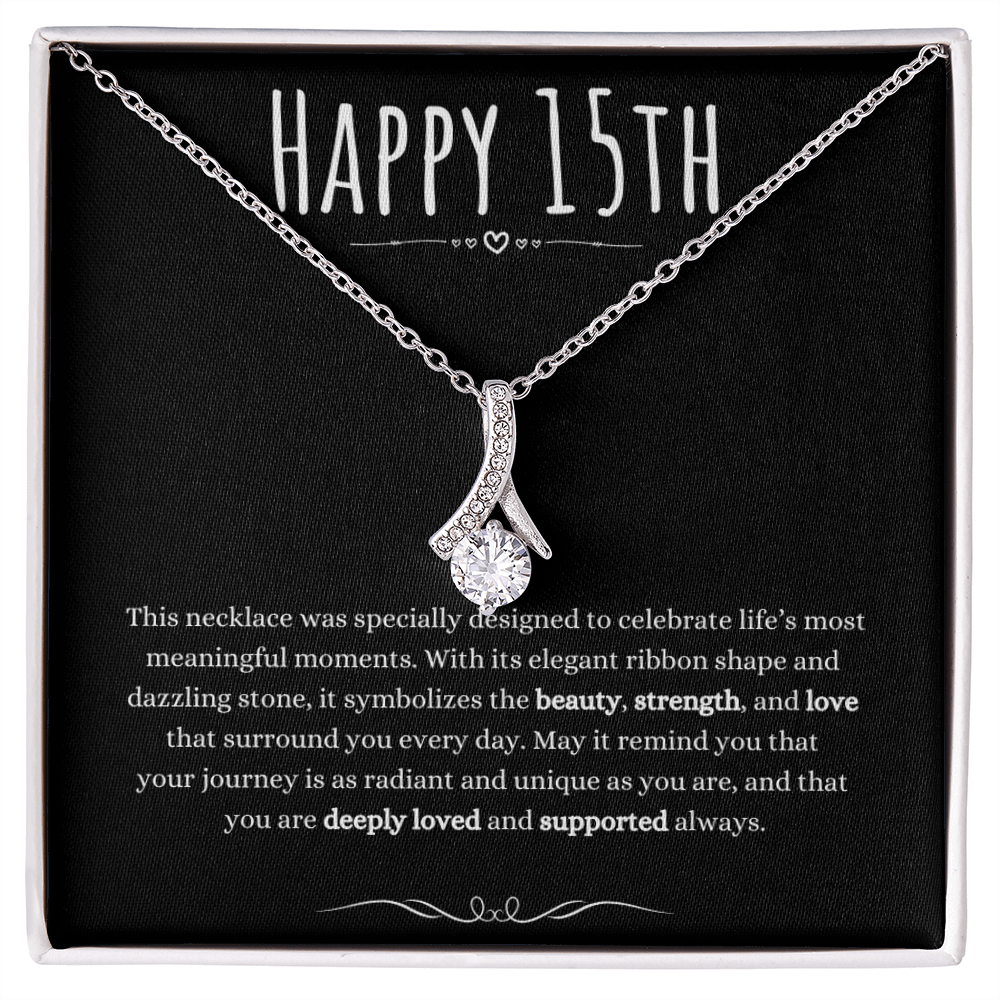 15th Birthday Gift Alluring Beauty Necklace For Woman Turning 15 Meaningful Jewelry Message Card Present by Best Gifts 305