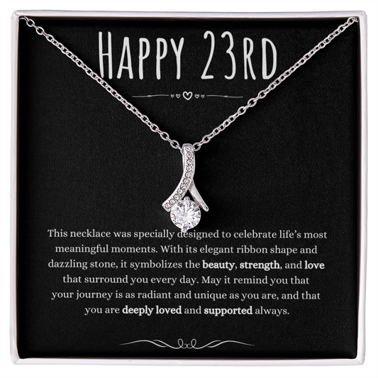 23rd Birthday Gift Alluring Beauty Necklace For Woman Turning 23 Meaningful Jewelry Message Card Present by Best Gifts 305