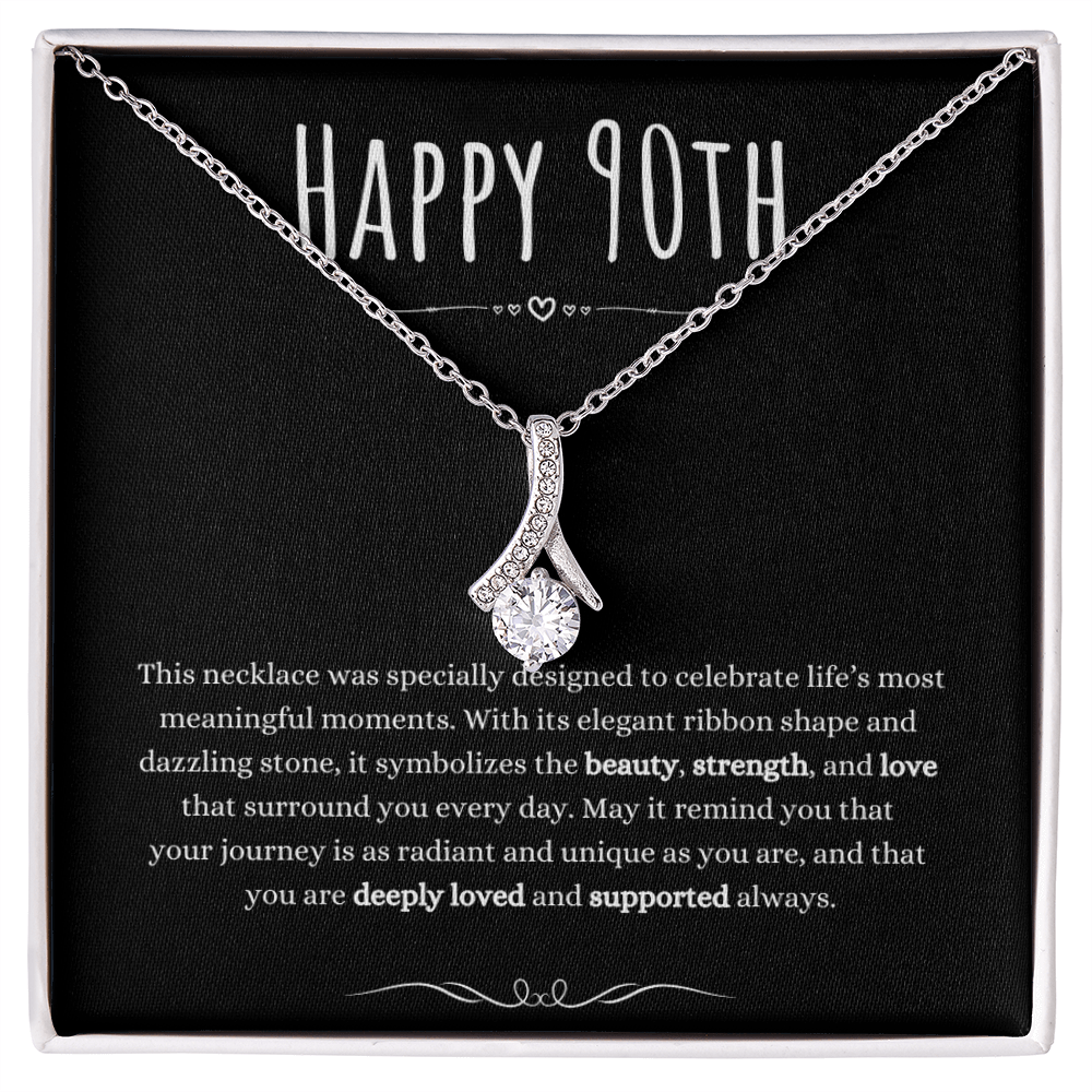 90th Birthday Gift Alluring Beauty Necklace For Woman Turning 90 Meaningful Jewelry Message Card Present by Best Gifts 305