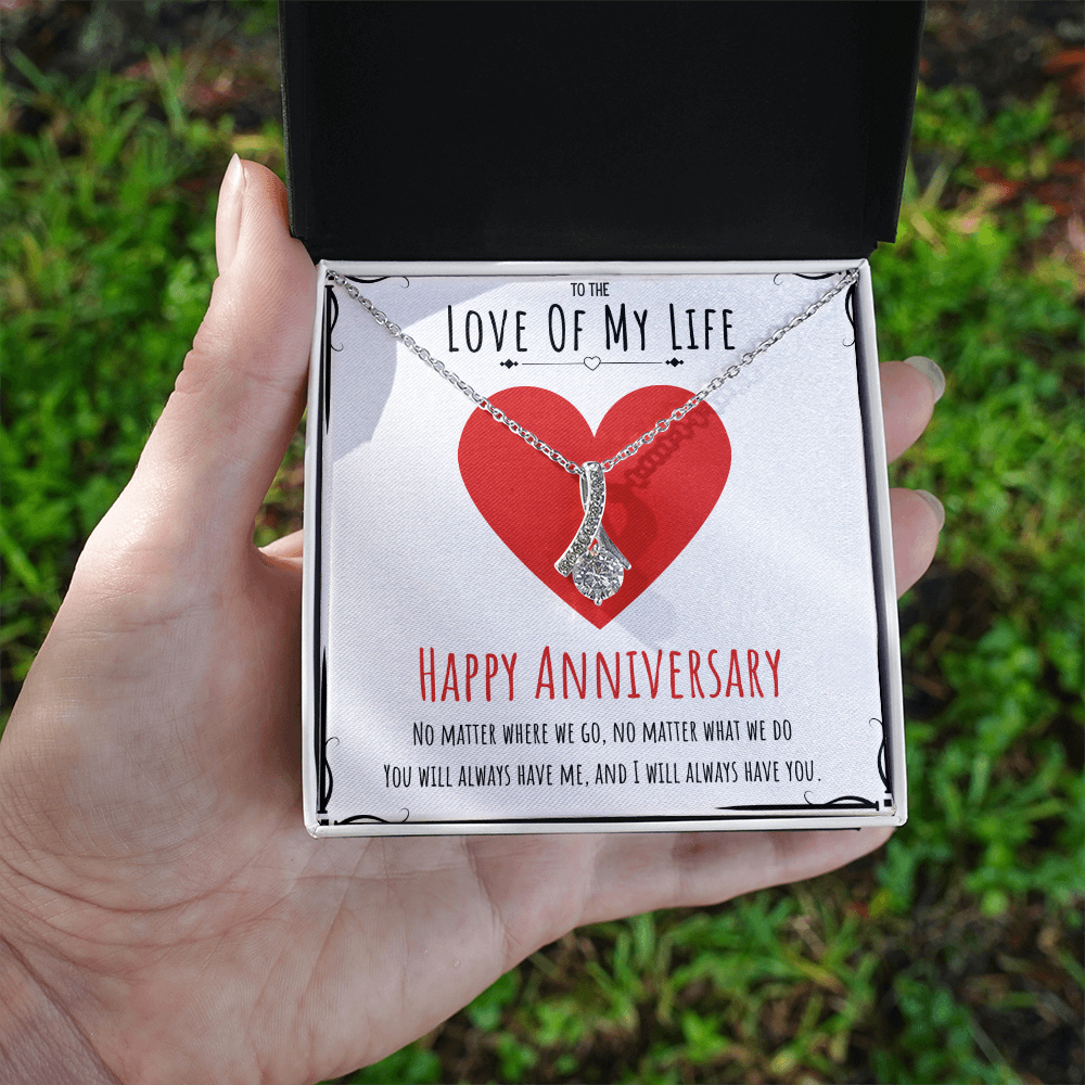 To The Love Of My Life Anniversary Alluring Beauty Necklace Message Card Gift For Her, Anniversary Necklace Present From Him by Best Gifts 305