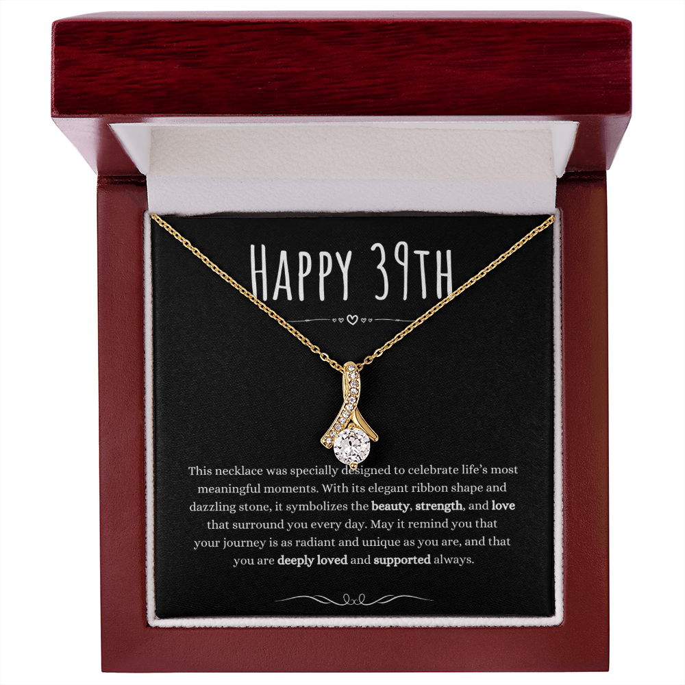 39th Birthday Gift Alluring Beauty Necklace For Woman Turning 39 Meaningful Jewelry Message Card Present by Best Gifts 305