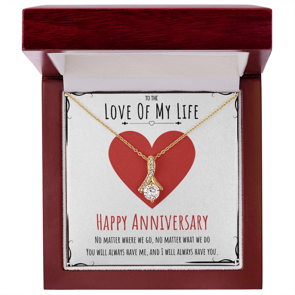 To The Love Of My Life Anniversary Alluring Beauty Necklace Message Card Gift For Her, Anniversary Necklace Present From Him by Best Gifts 305