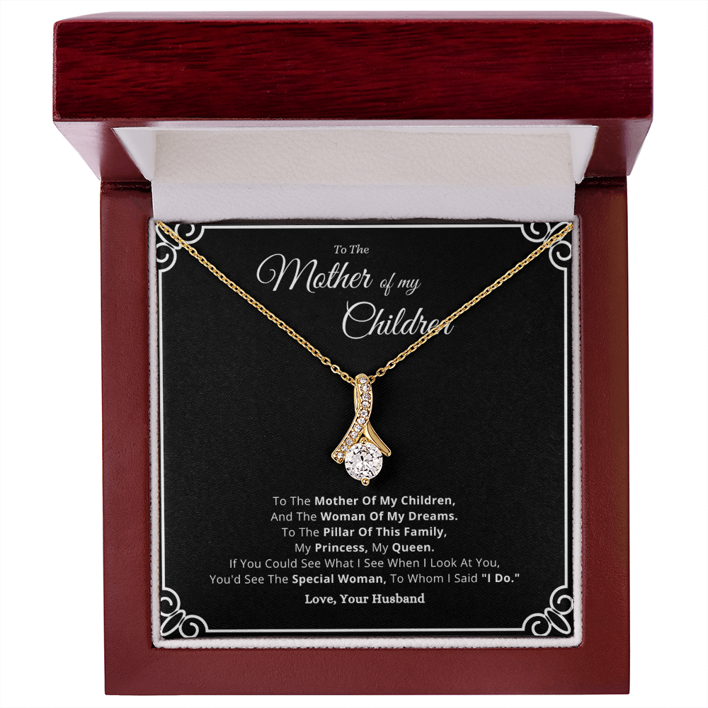 Mothers Day Jewelry Gift For Wife From Husband, Mother Of My Children Alluring Beauty Necklace Message Card Valentines Anniversary Present For Her by Best Gifts 305