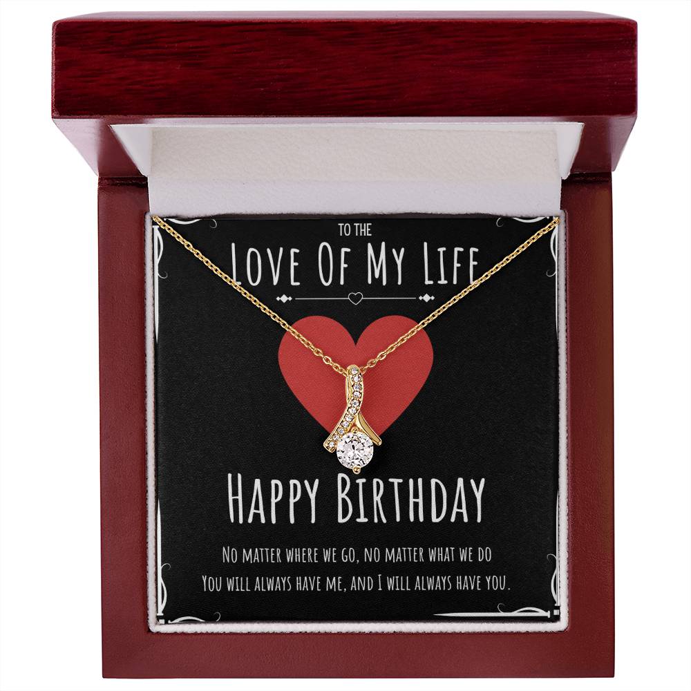 Happy Birthday Alluring Beauty Necklace Jewelry Message Card For The Love Of My Life, Cute Heart Romantic Necklace Bday Present From Husband, Heartfelt Appreciation Birthday Necklace Gift For Her by Best Gifts 305