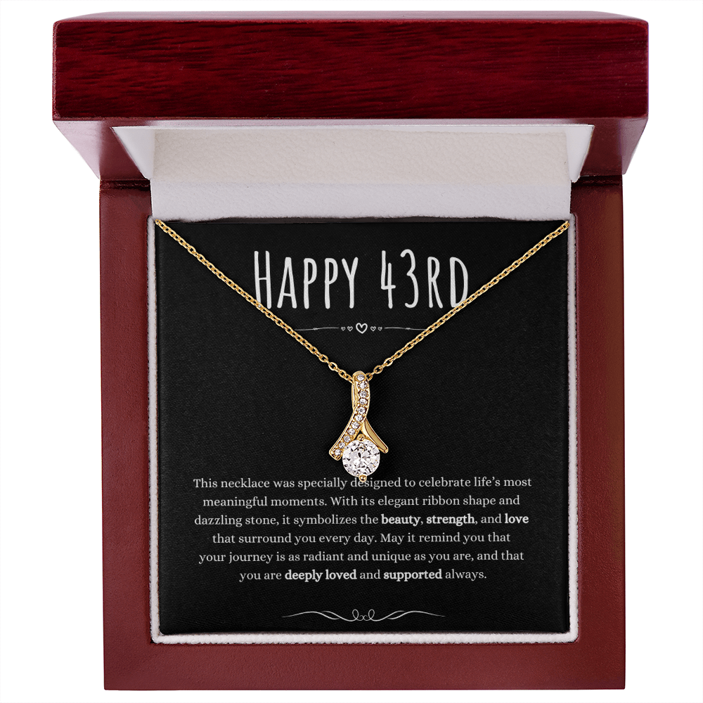 43rd Birthday Gift Alluring Beauty Necklace For Woman Turning 43 Meaningful Jewelry Message Card Present by Best Gifts 305