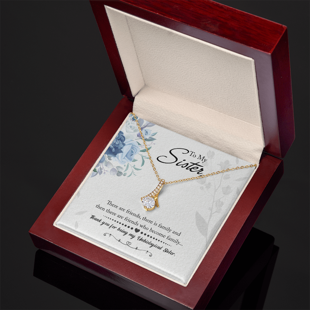 Thank You For Being My Unbiological Sister, Alluring Beauty Necklace To My Unbiological Sister, Unbiological Sister Friendship Gift by Best Gifts 305