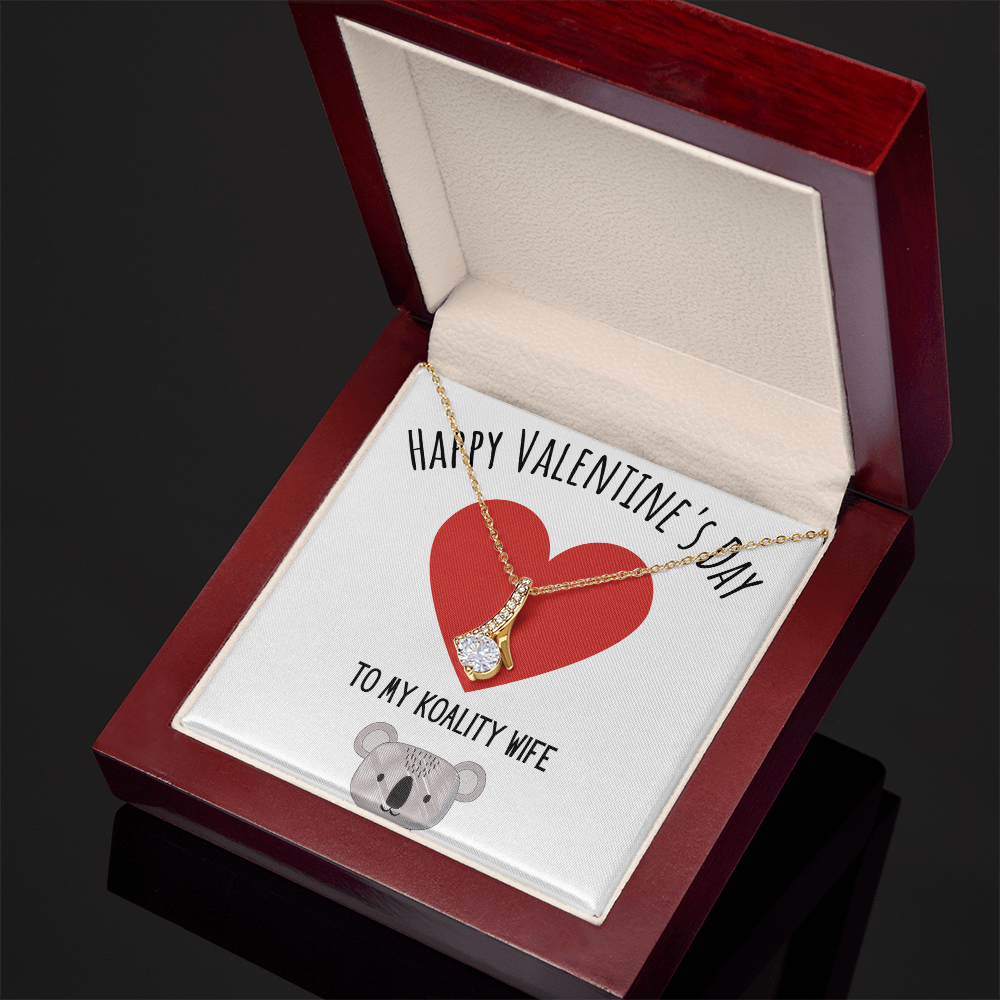 Funny Koala Valentines Day Alluring Beauty Necklace Jewelry Gift For Wife, Funny Wife V-Day Present From Husband, Cute Valentine's Day Message Card Jewelery by Best Gifts 305