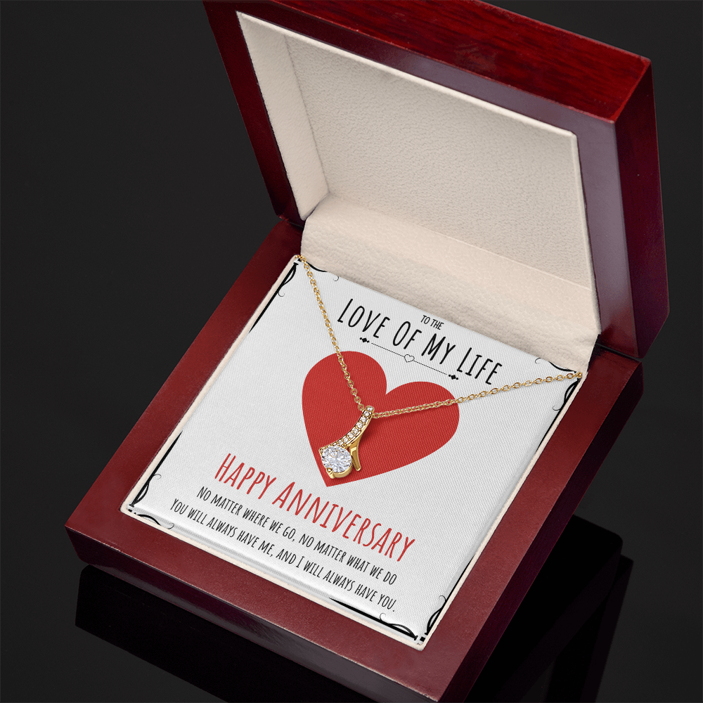 To The Love Of My Life Anniversary Alluring Beauty Necklace Message Card Gift For Her, Anniversary Necklace Present From Him by Best Gifts 305