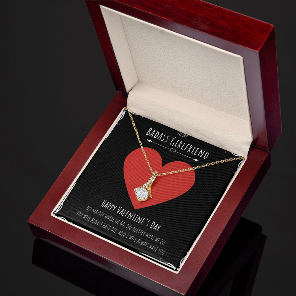 Badass Girlfriend Valentines Day Gift Alluring Beauty Necklace Message Card Gift From Boyfriend, Girlfriend Birthday Anniversary Jewelry Present by Best Gifts 305