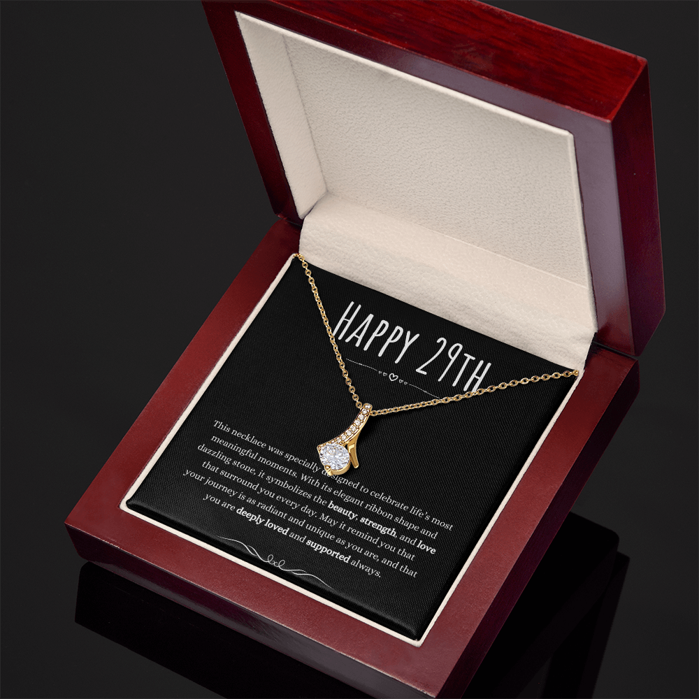 29th Birthday Gift Alluring Beauty Necklace For Woman Turning 29 Meaningful Jewelry Message Card Present by Best Gifts 305