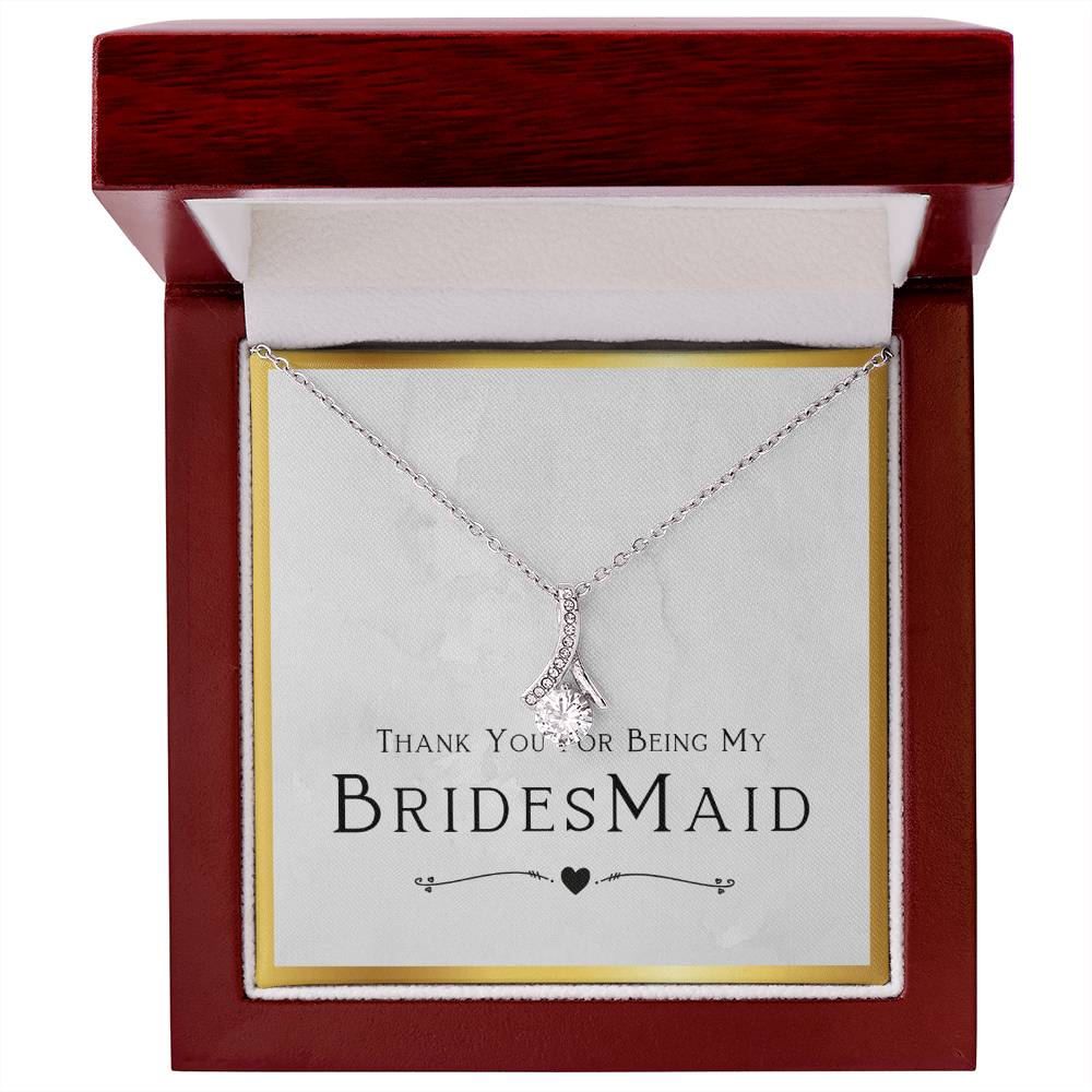 Bridesmaid Gift For Wedding Day, Thank You For Being My Bridesmaid, Bridesmaid Gift From Bride, Bride Tribe Present - Alluring Beauty Necklace with Message Card by Best Gifts 305