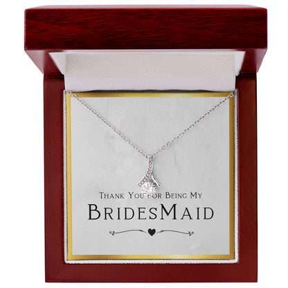 Bridesmaid Gift For Wedding Day, Thank You For Being My Bridesmaid, Bridesmaid Gift From Bride, Bride Tribe Present - Alluring Beauty Necklace with Message Card by Best Gifts 305