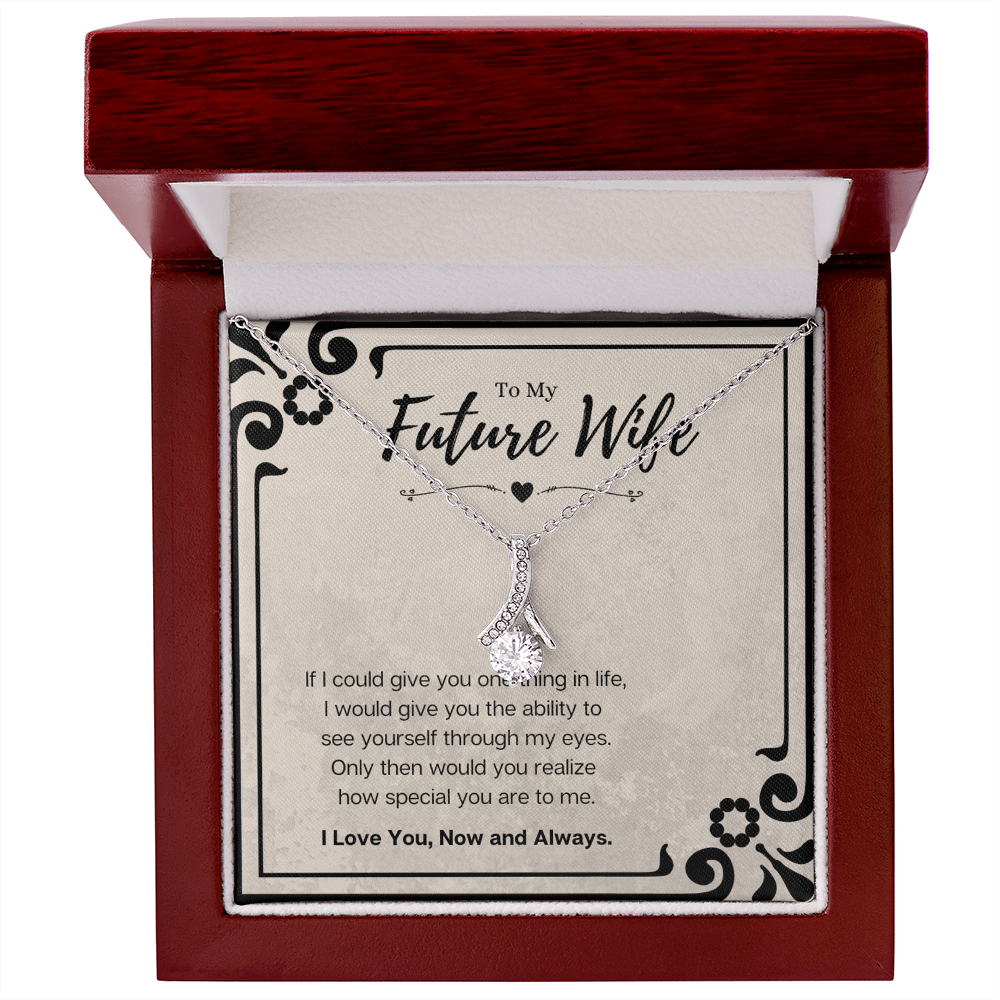 Future Wife Birthday Gift Message Card Jewelry Alluring Beauty Necklace, Heartwarming Mothers Day Present From Fiancé, Fiancée Anniversary Valentines Day Gift For Her by Best Gifts 305