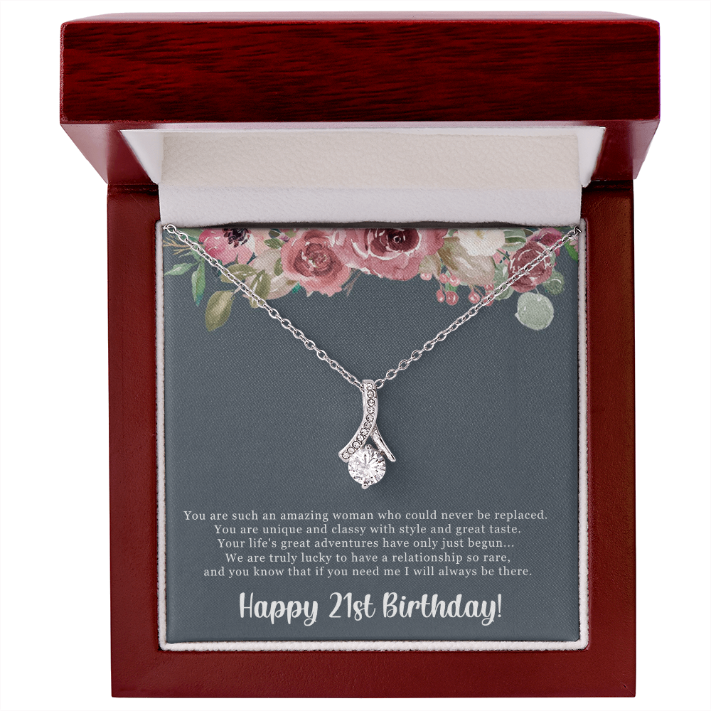 Birthday Gift For Her, Happy 21st Birthday, 21st Birthday, You Are Such An Amazing Woman - Alluring Beauty Necklace With Sweet Greeting Card by Best Gifts 305