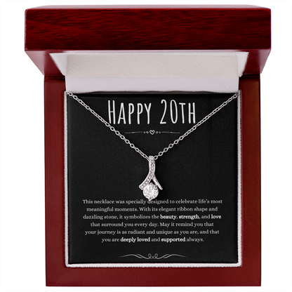 20th Birthday Gift Alluring Beauty Necklace For Woman Turning 20 Meaningful Jewelry Message Card Present by Best Gifts 305