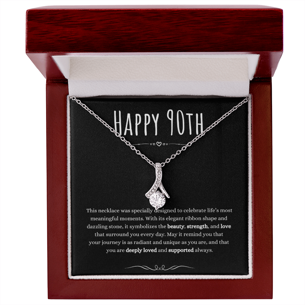 90th Birthday Gift Alluring Beauty Necklace For Woman Turning 90 Meaningful Jewelry Message Card Present by Best Gifts 305