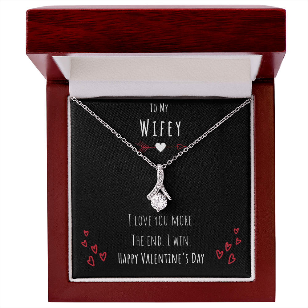 To My Wifey I Love You More Alluring Beauty Necklace Jewelry Message Card Valentines Day Gift For Her From Husband by Best Gifts 305