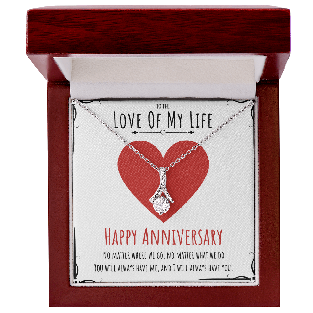 To The Love Of My Life Anniversary Alluring Beauty Necklace Message Card Gift For Her, Anniversary Necklace Present From Him by Best Gifts 305