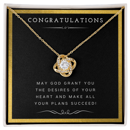Christian Jewelry, For Women, Graduation Gift For High School Graduate - Love Knot Necklace with Message Card by Best Gifts 305