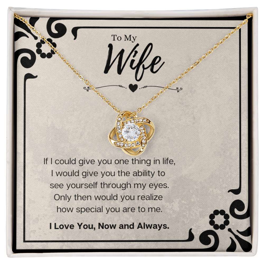 Husband To Wife Birthday Gift Message Card Jewelry Love Knot Necklace, Heartwarming Mothers Day Present From Husband, Wife Anniversary Valentines Day Gift For Her by Best Gifts 305
