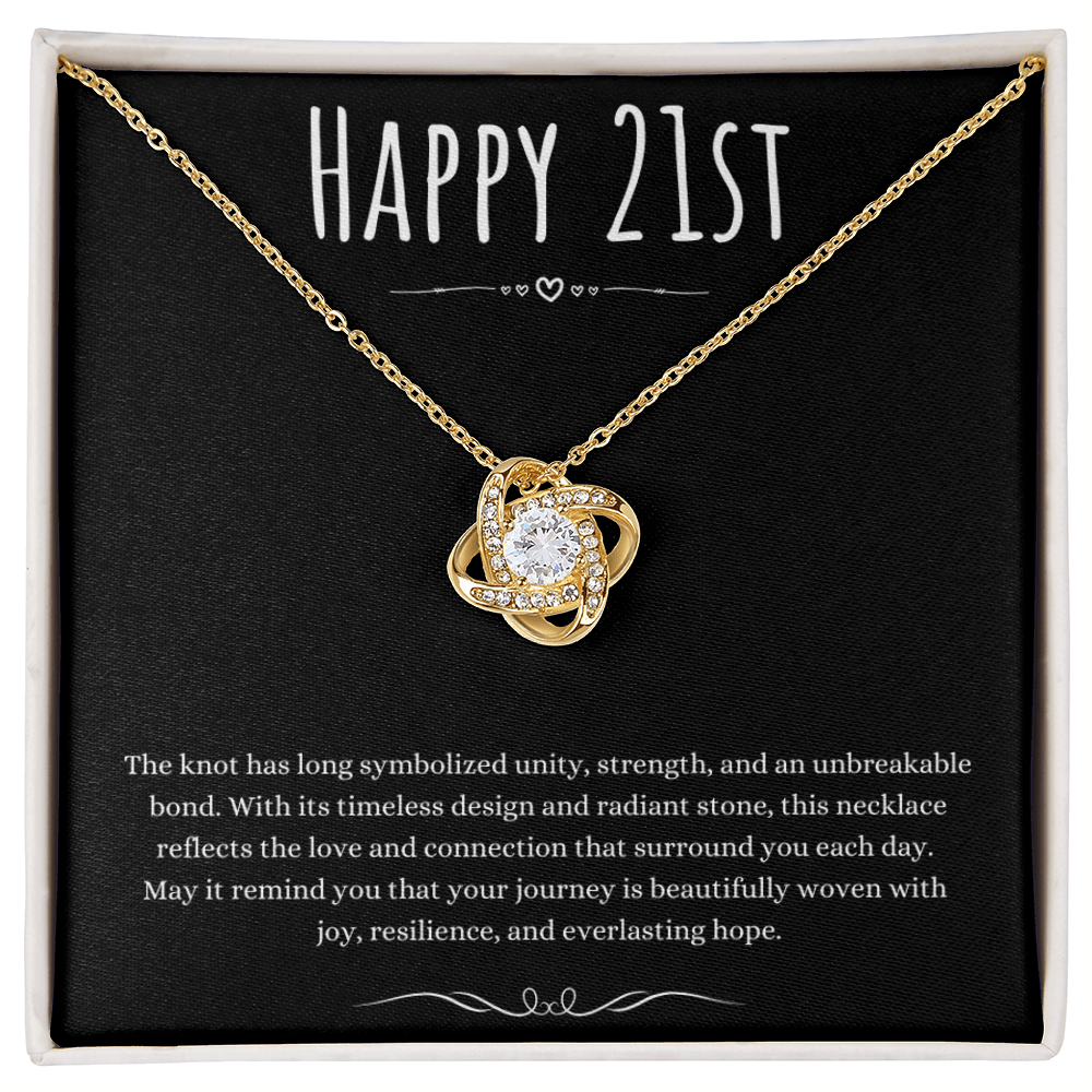 21st Birthday Gift Love Knot Necklace For Woman Turning 21 Meaningful Jewelry Message Card Present by Best Gifts 305