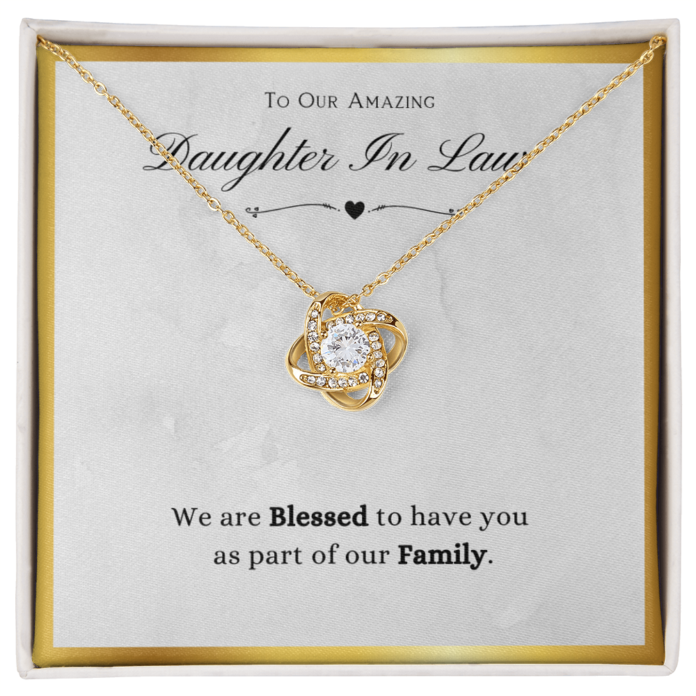 Daughter In Law Gift, From Mother In Law, Blessed To Have You As Family, Future Daughter In Law Gift - Love Knot Necklace With Message Card by Best Gifts 305
