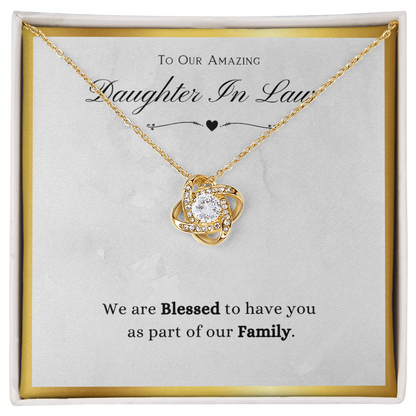 Daughter In Law Gift, From Mother In Law, Blessed To Have You As Family, Future Daughter In Law Gift - Love Knot Necklace With Message Card by Best Gifts 305
