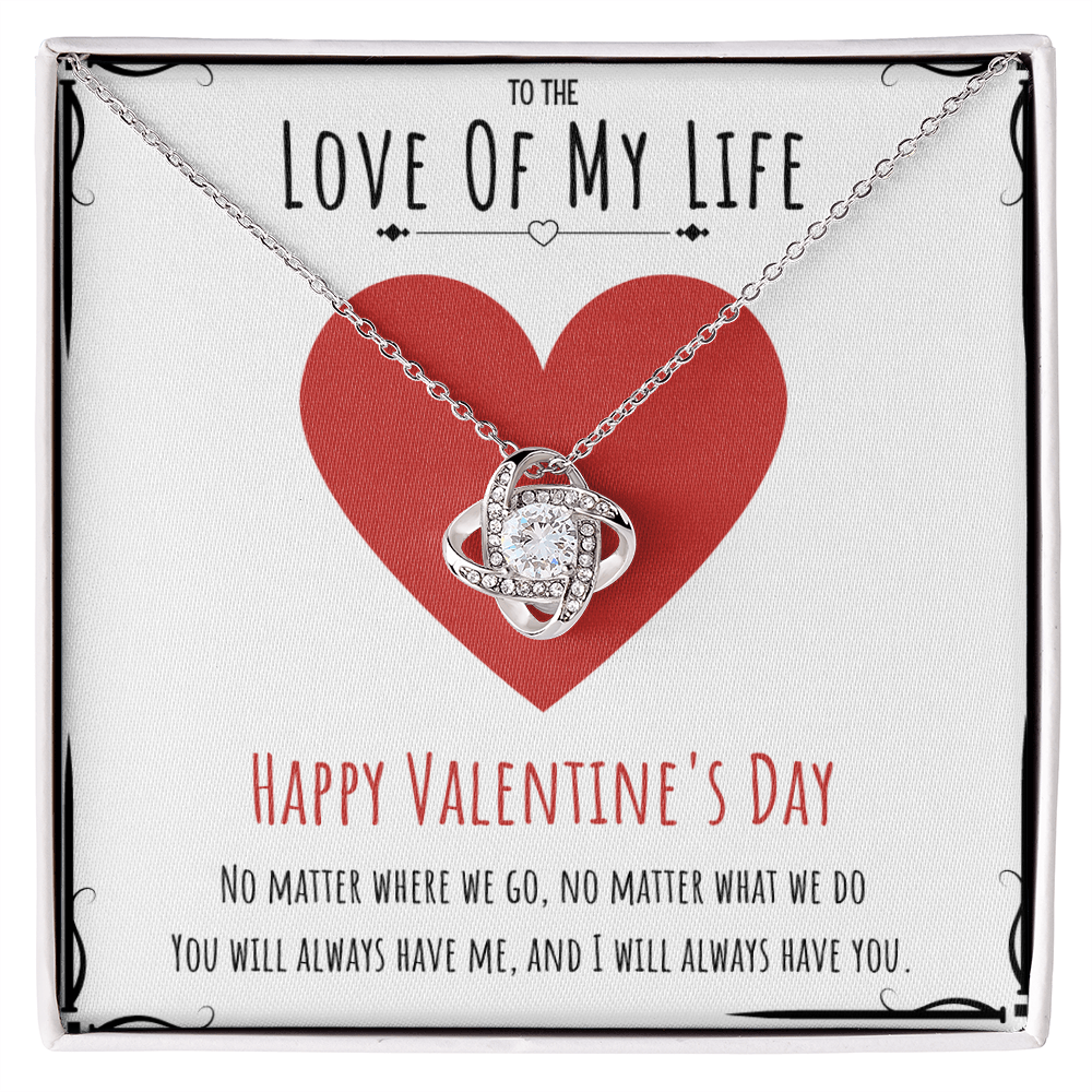 To The Love Of My Life Valentine's Day Love Knot Necklace Message Card For Her, Valentine's Day Necklace Gift From Him, V-Day Present by Best Gifts 305