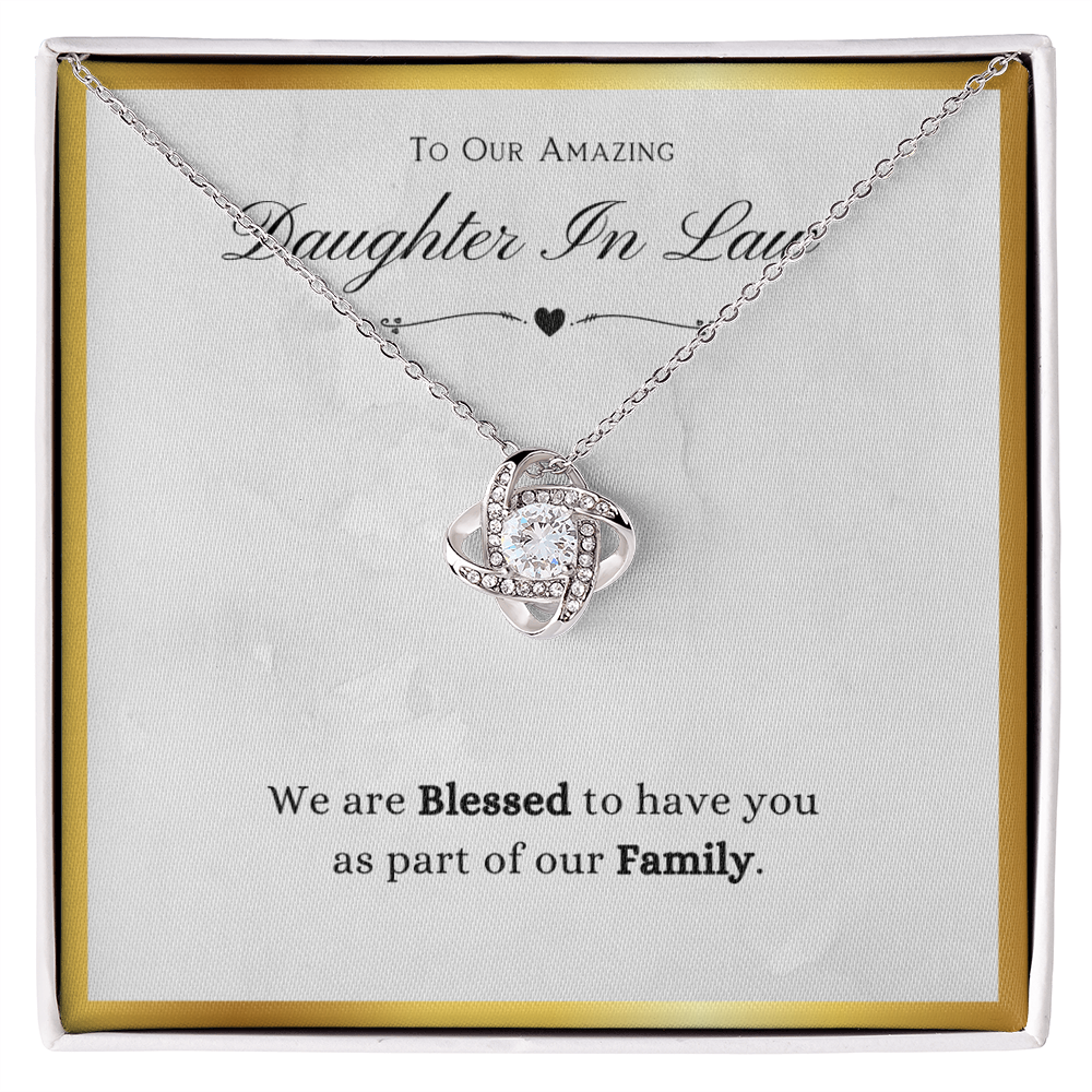 Daughter In Law Gift, From Mother In Law, Blessed To Have You As Family, Future Daughter In Law Gift - Love Knot Necklace With Message Card by Best Gifts 305