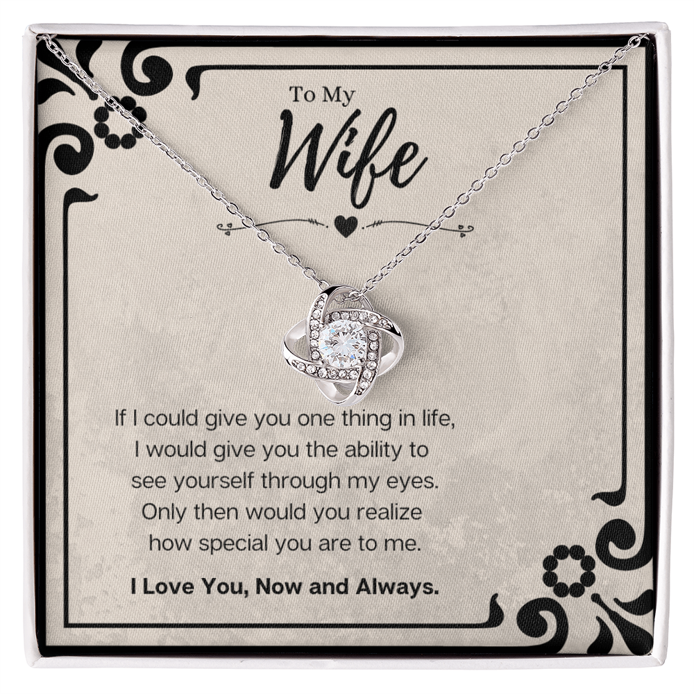 Husband To Wife Birthday Gift Message Card Jewelry Love Knot Necklace, Heartwarming Mothers Day Present From Husband, Wife Anniversary Valentines Day Gift For Her by Best Gifts 305