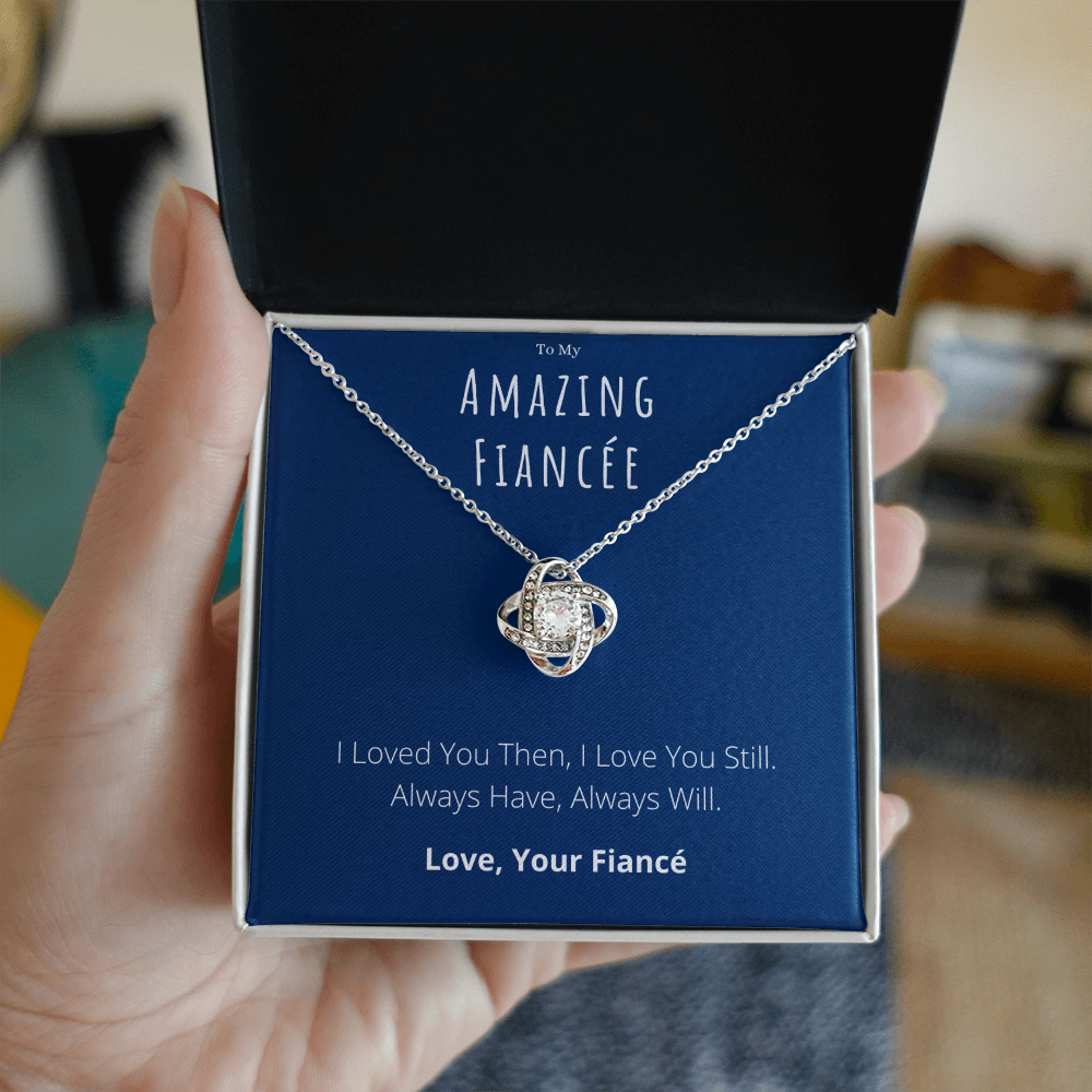 To My Amazing Fiancée Love Knot Necklace Anniversary Message Card Jewelry Gift From Fiancé, Heartwarming Fiancée Valentines Day Present by Best Gifts 305