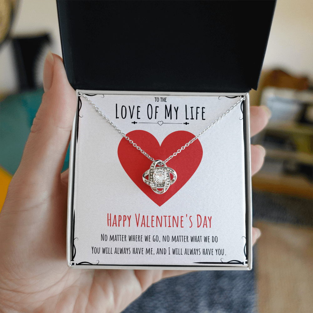 To The Love Of My Life Valentine's Day Love Knot Necklace Message Card For Her, Valentine's Day Necklace Gift From Him, V-Day Present by Best Gifts 305