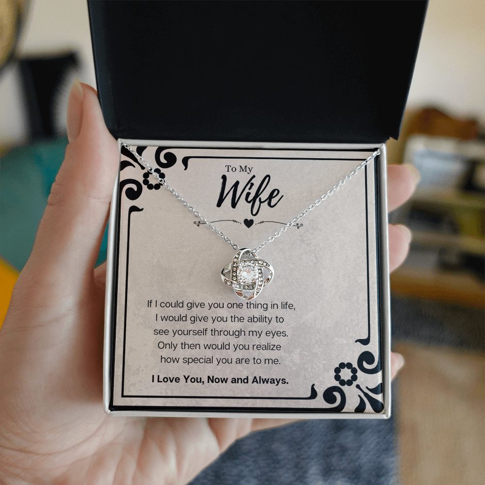 Husband To Wife Birthday Gift Message Card Jewelry Love Knot Necklace, Heartwarming Mothers Day Present From Husband, Wife Anniversary Valentines Day Gift For Her by Best Gifts 305