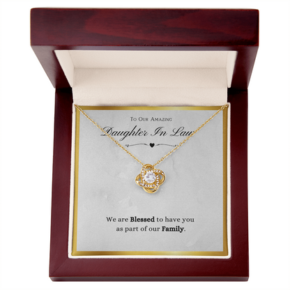 Daughter In Law Gift, From Mother In Law, Blessed To Have You As Family, Future Daughter In Law Gift - Love Knot Necklace With Message Card by Best Gifts 305