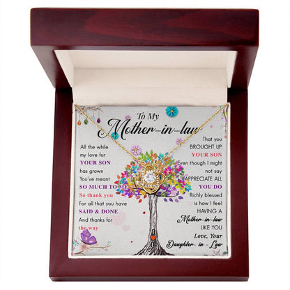 Mother-In-Law Love Knot Necklace, Gift From Daughter-In-Law, Gift to Mother-in-Law for Christmas, Mother's Day Gift, Mother-In-Law Birthday Jewelry