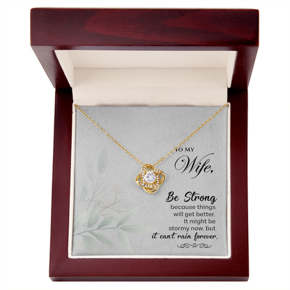 To My Strong Wife, Love Knot Necklace For Wife, Wife Anniversary Present, Birthday Wife Gift from Husband, Gift To My Wife
