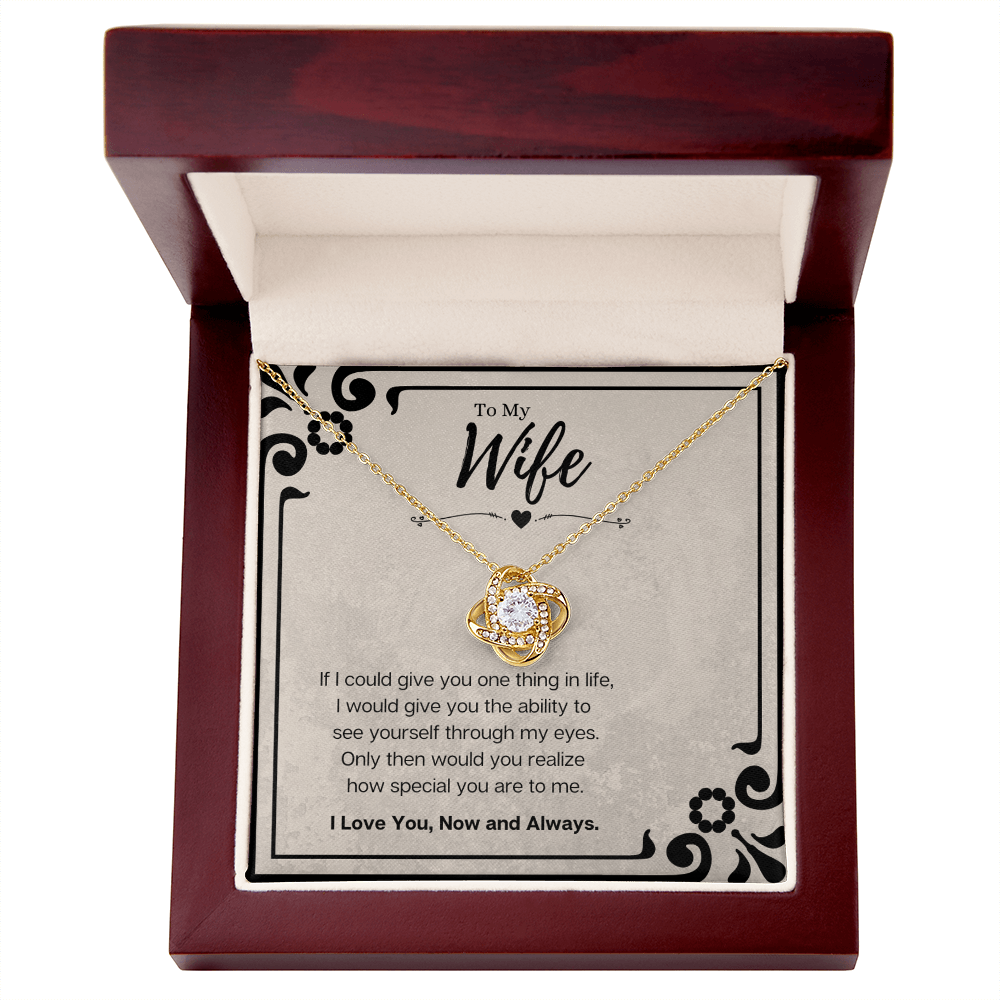 Husband To Wife Birthday Gift Message Card Jewelry Love Knot Necklace, Heartwarming Mothers Day Present From Husband, Wife Anniversary Valentines Day Gift For Her by Best Gifts 305