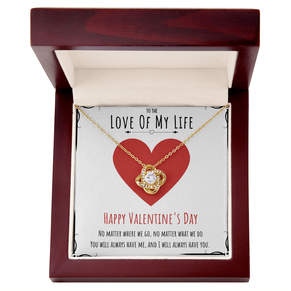 To The Love Of My Life Valentine's Day Love Knot Necklace Message Card For Her, Valentine's Day Necklace Gift From Him, V-Day Present by Best Gifts 305