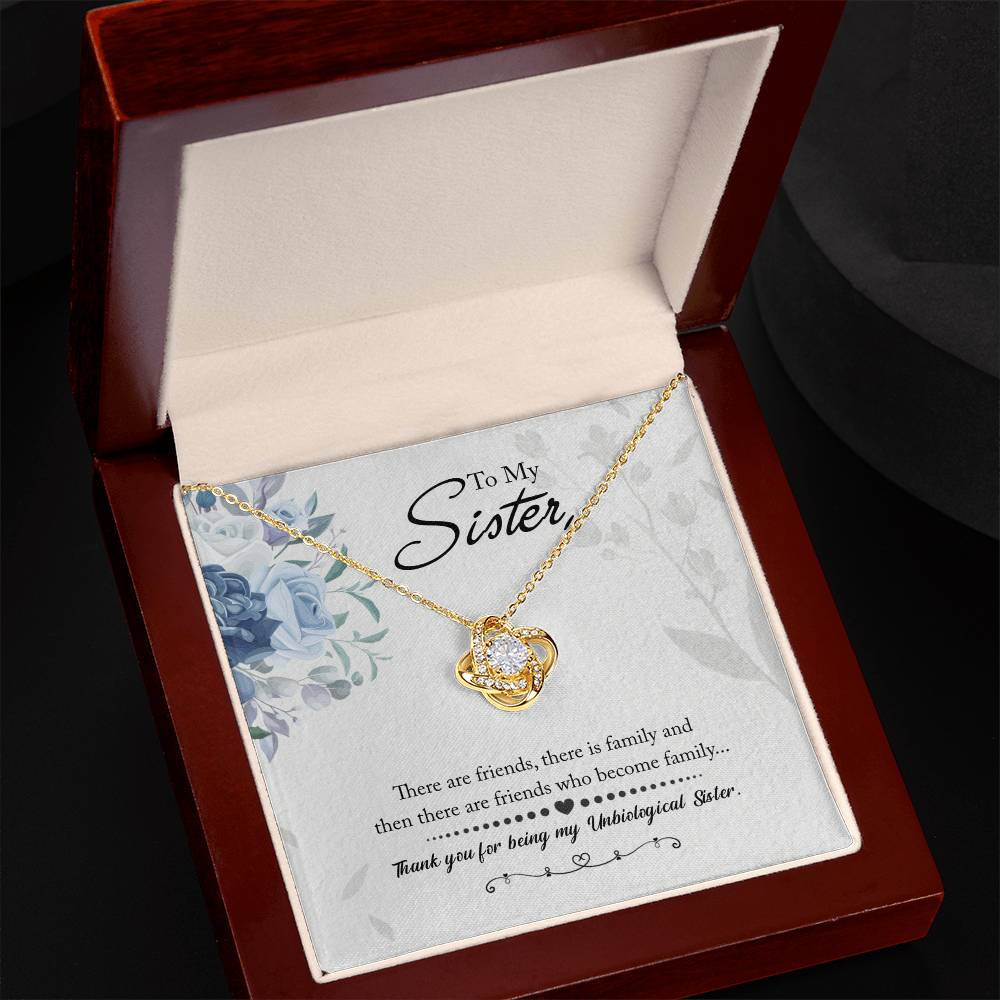 Thank You For Being My Unbiological Sister, Love Knot Necklace To My Unbiological Sister, Unbiological Sister Friendship Gift by Best Gifts 305