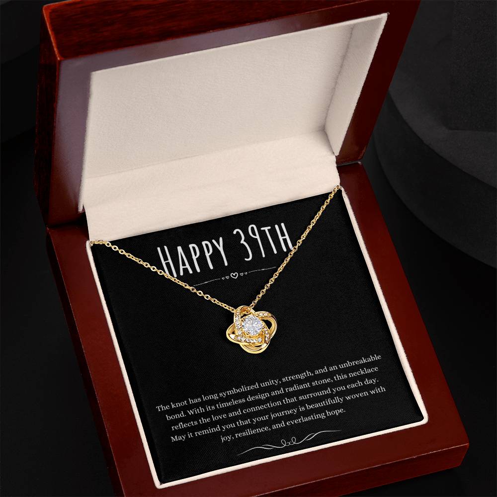39th Birthday Gift Love Knot Necklace For Woman Turning 39 Meaningful Jewelry Message Card Present by Best Gifts 305