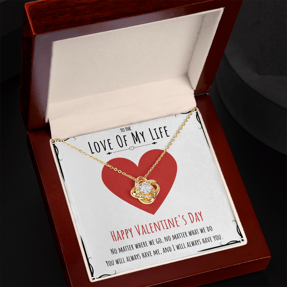 To The Love Of My Life Valentine's Day Love Knot Necklace Message Card For Her, Valentine's Day Necklace Gift From Him, V-Day Present by Best Gifts 305