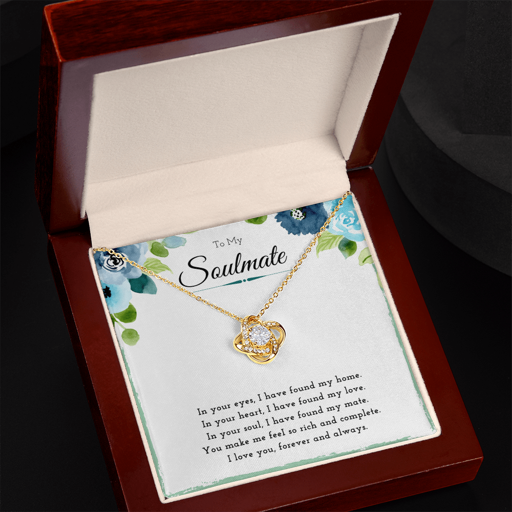To My Soulmate Heartfelt Relationship Message Love Knot Necklace Jewelry Gift From Him, Soulmate Valentines Day Present, Birthday Appreciation Gifts For Her by Best Gifts 305