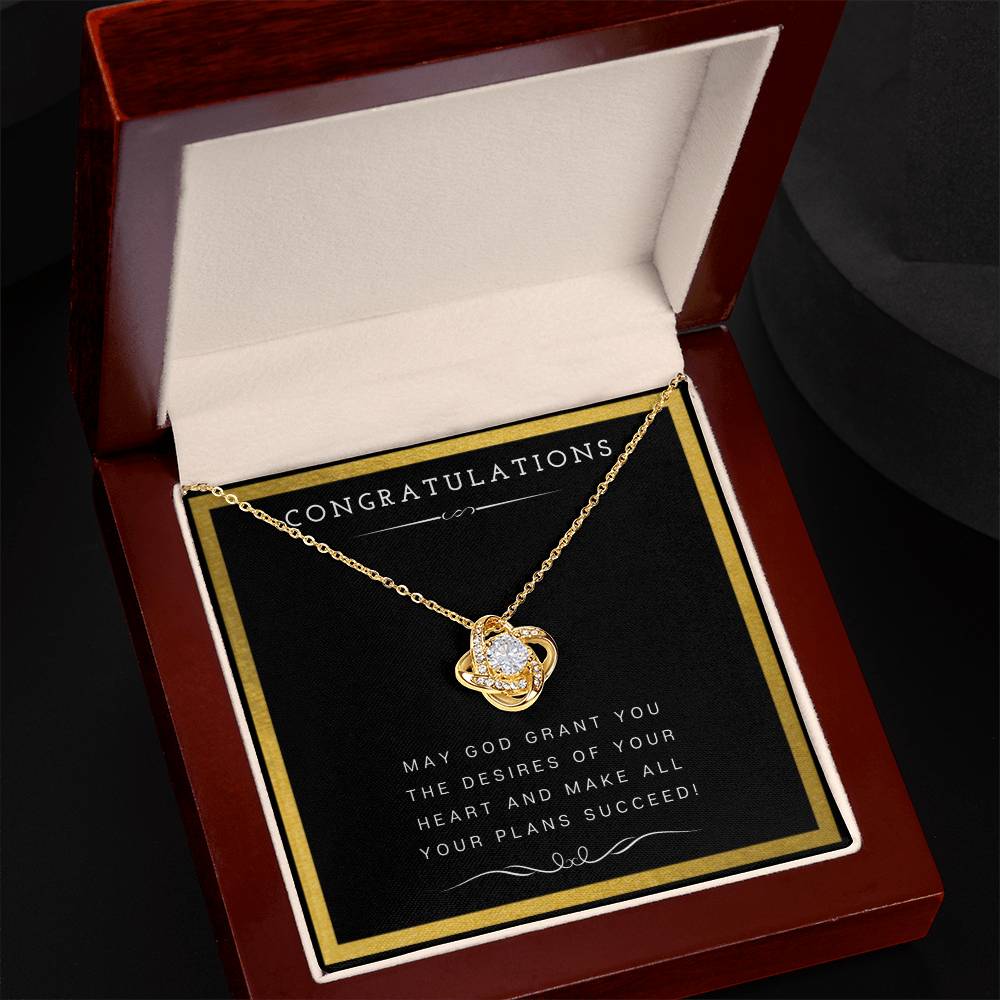 Christian Jewelry, For Women, Graduation Gift For High School Graduate - Love Knot Necklace with Message Card by Best Gifts 305
